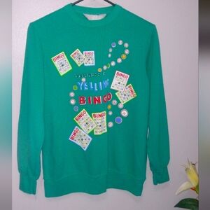 Blair Vintage 1980s 1990s Bingo Pullover Crew neck Sweater